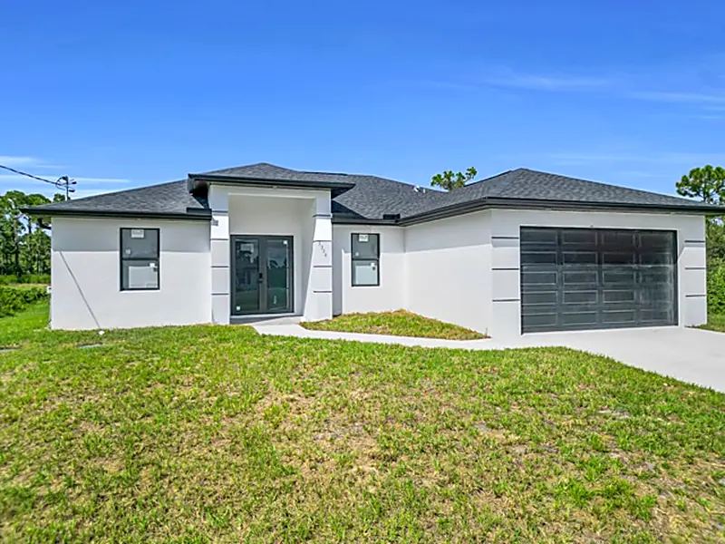Single storey new build home with an attached two car garage
